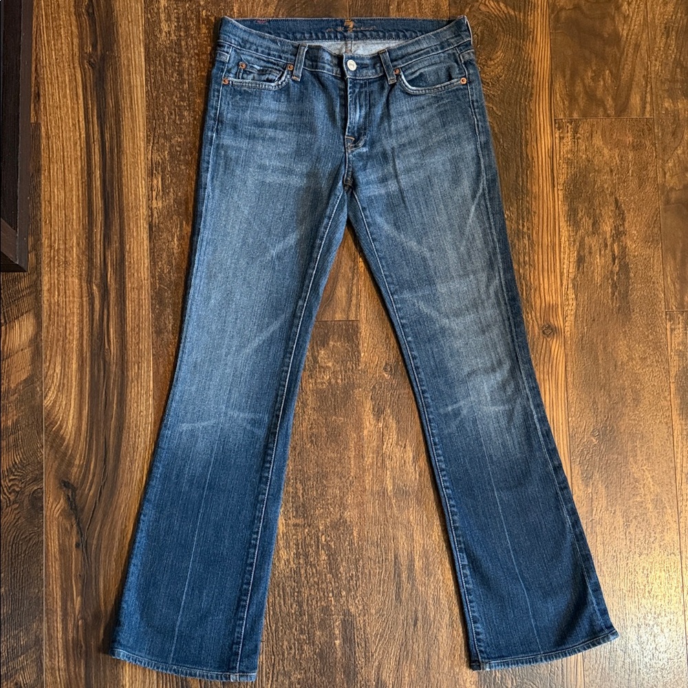 7 For All Mankind Dark Blue Flare Jeans